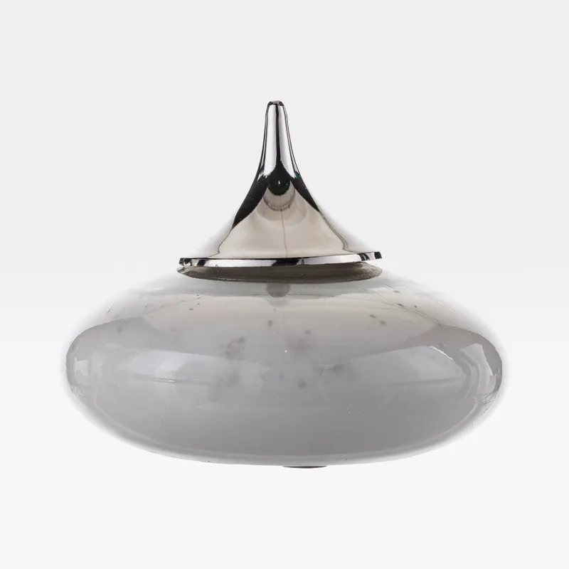 AVIK decoration with lid nickel/white - H14cm