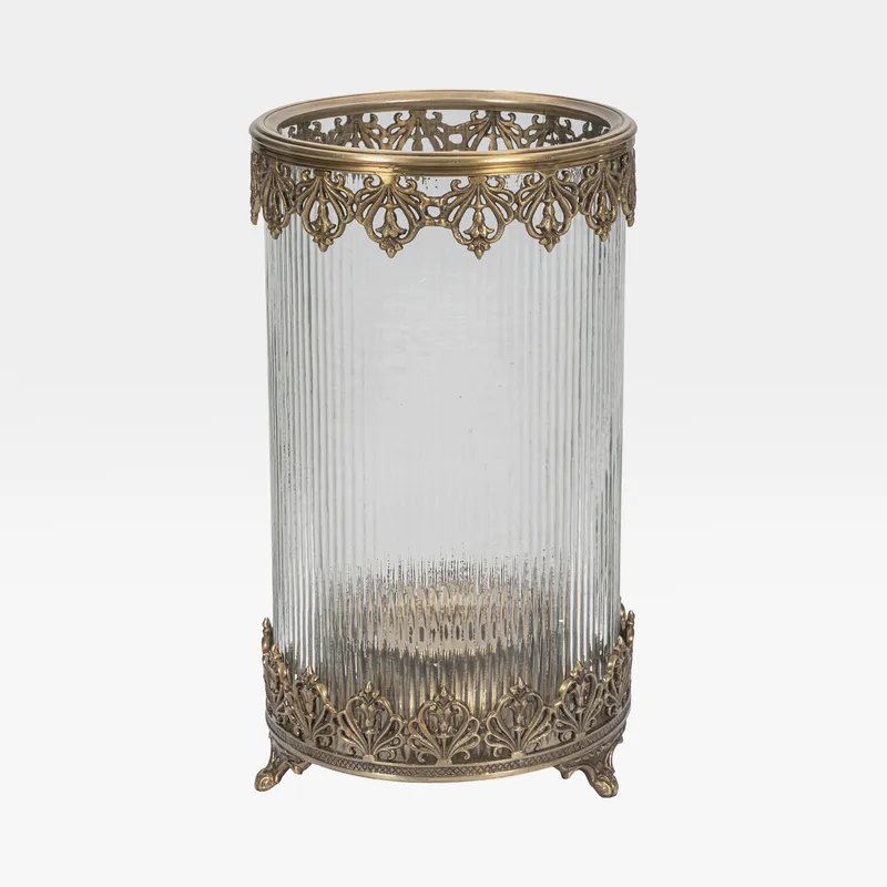 ARABELLE hurricane brass/clear - H34cm