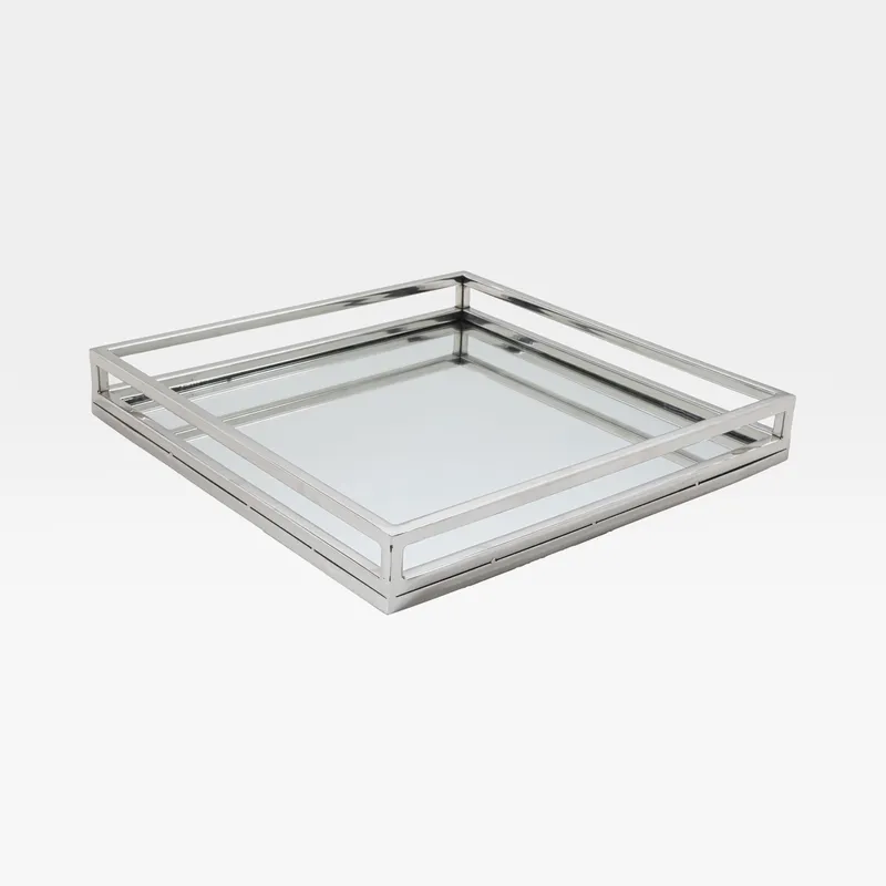 JOLIE tray nickel/clear - 46x46cm