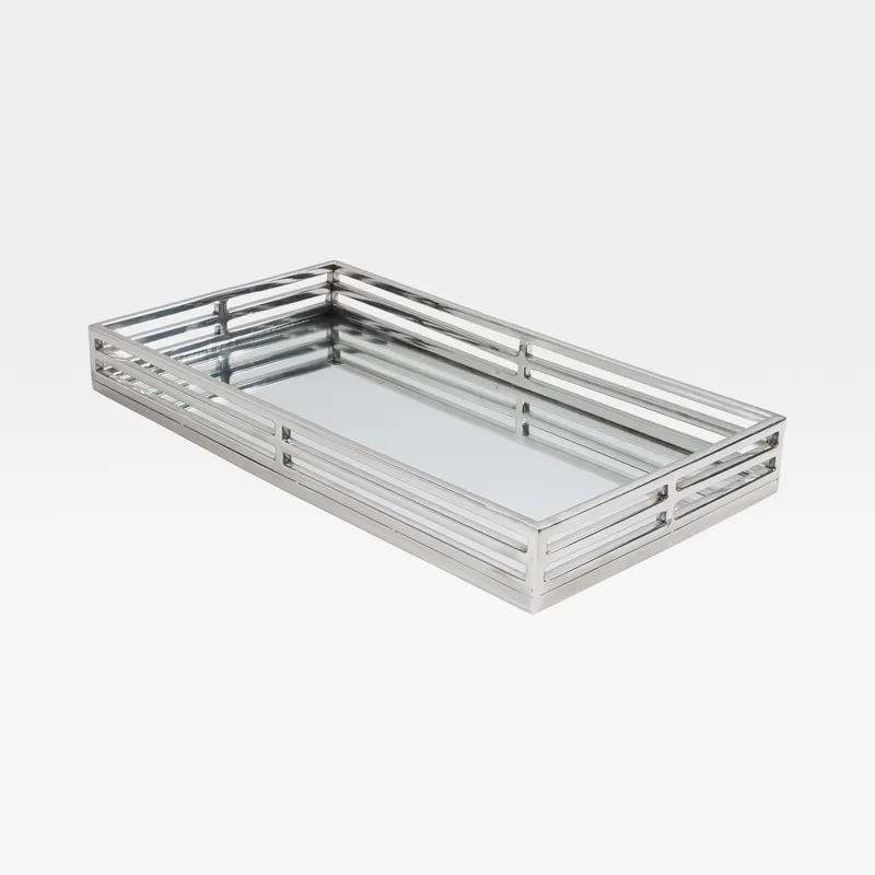 JOLIE tray nickel/clear - 55x30cm