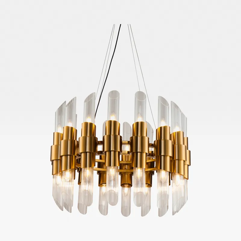 ALMA chandelier clear/brass - dia 80cm