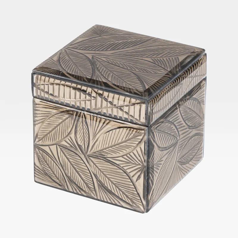 LEAF box brown - 10x10cm