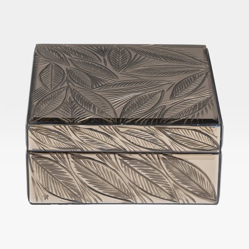 LEAF box brown - 17x17cm
