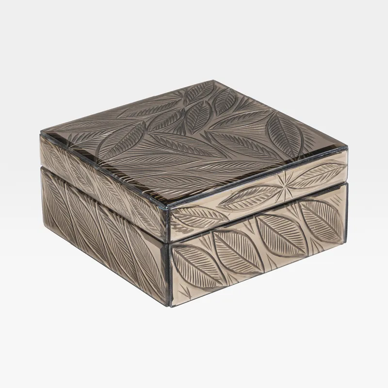 LEAF box brown - 17x17cm