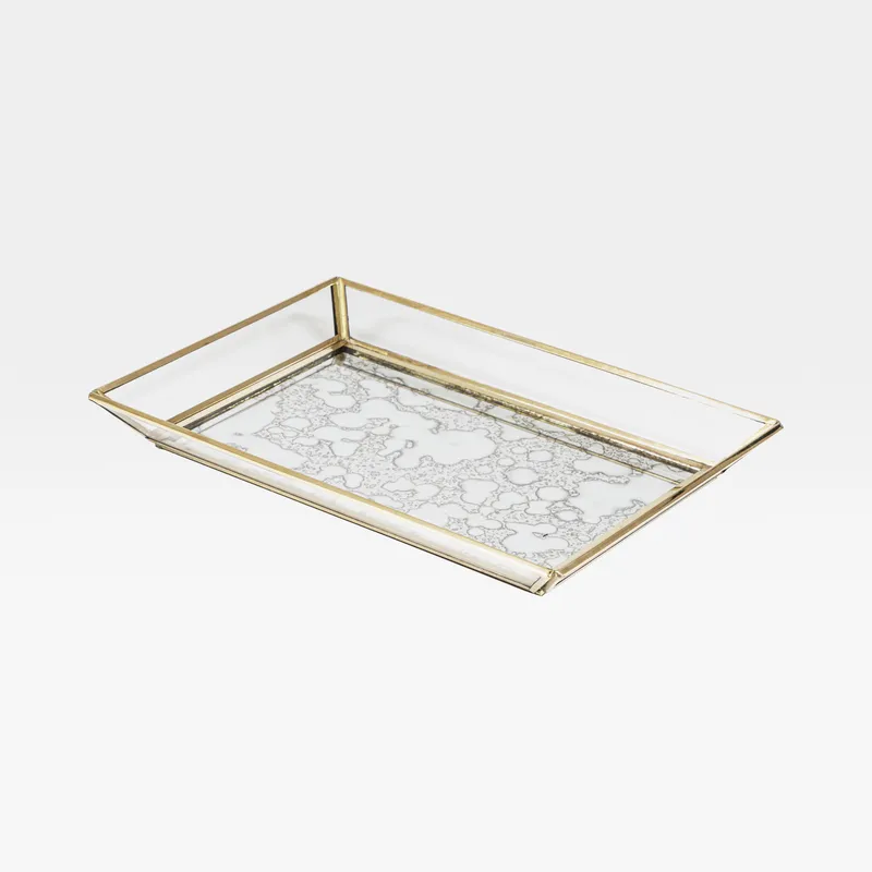 ELLISON tray clear/gold - 26x18cm