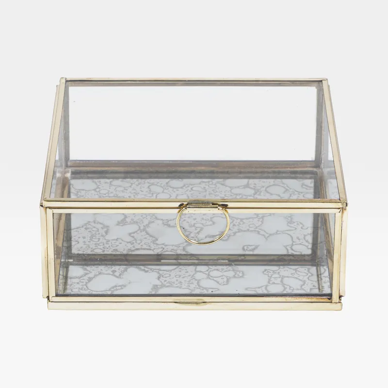 ELLISON box clear/gold - 16x16cm