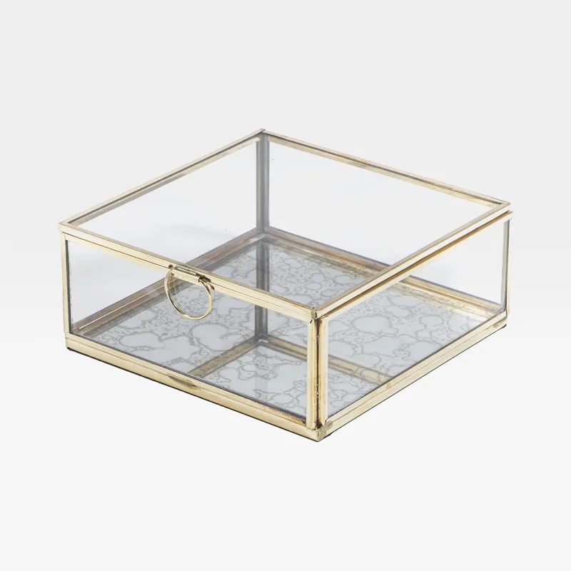 ELLISON box clear/gold - 16x16cm