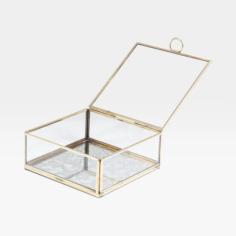 ELLISON box clear/gold - 16x16cm