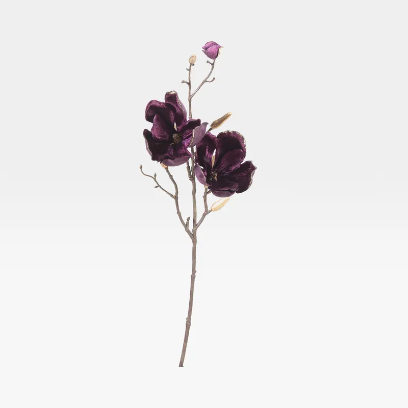 VELVET magnolia stem purple - H61cm
