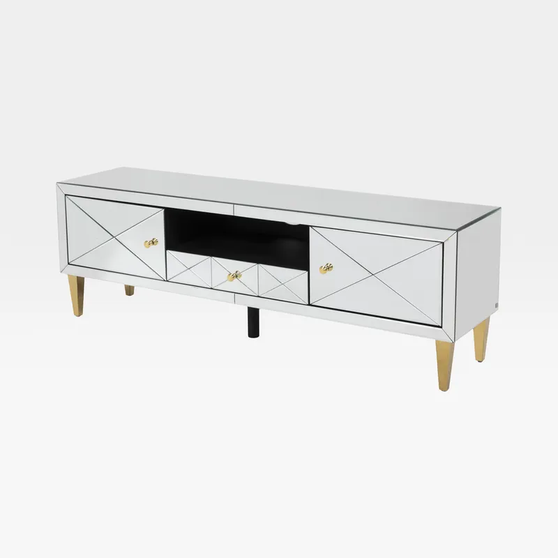 NIKI tv unit clear/gold - 60x180cm