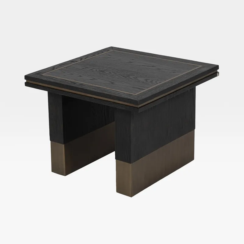 LUDWIG side table black/brass - 60x60cm