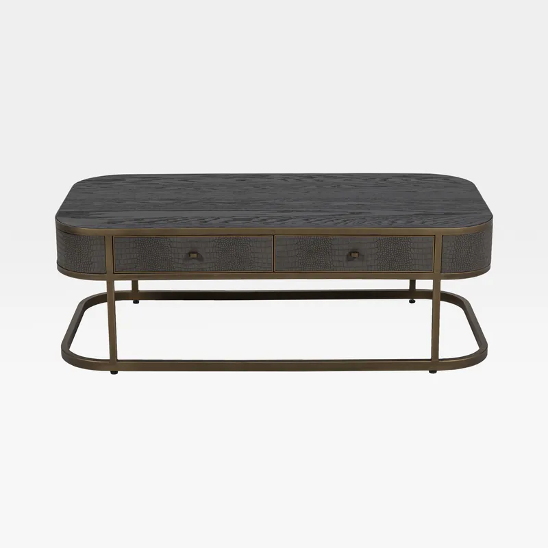 CHOPIN coffee table black/brass - 125x65cm