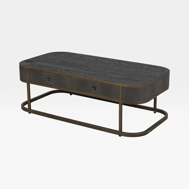 CHOPIN coffee table black/brass - 125x65cm