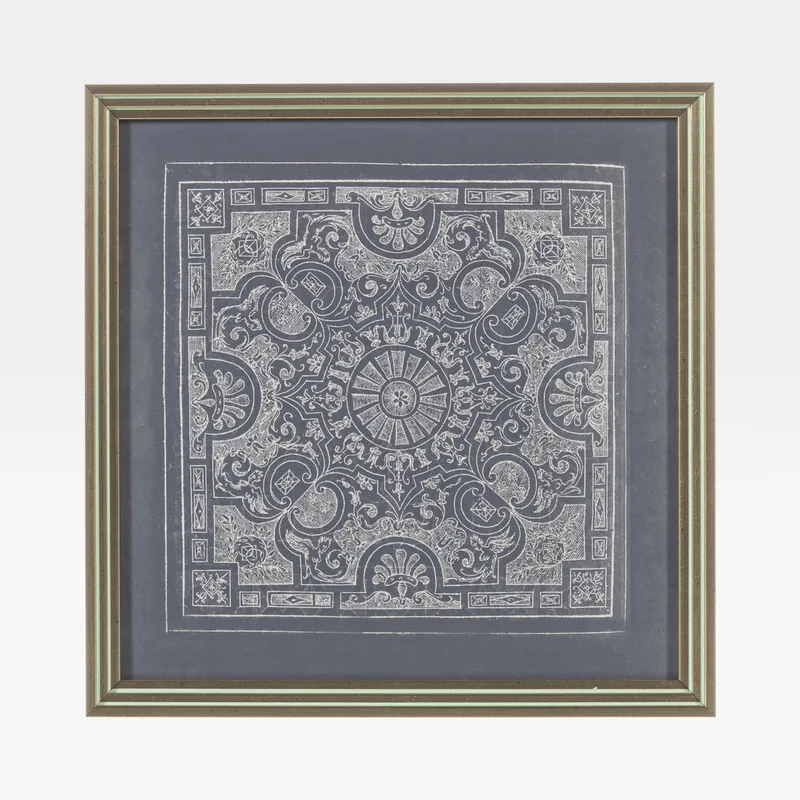 ABSTRACT Grid I print silver - 33x33cm