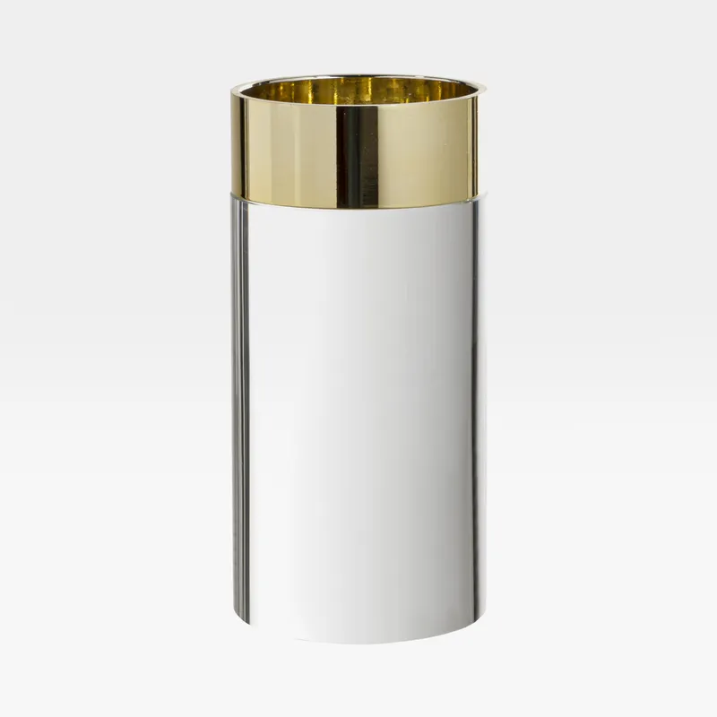 KAREN candle holder clear/gold - H25cm