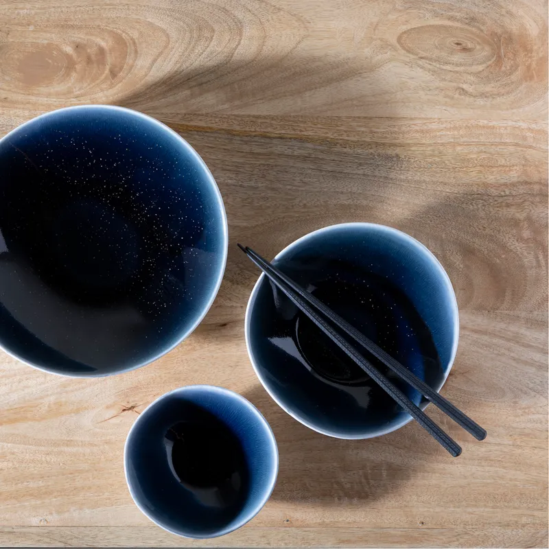 BERRY bowl blue/white set of 3