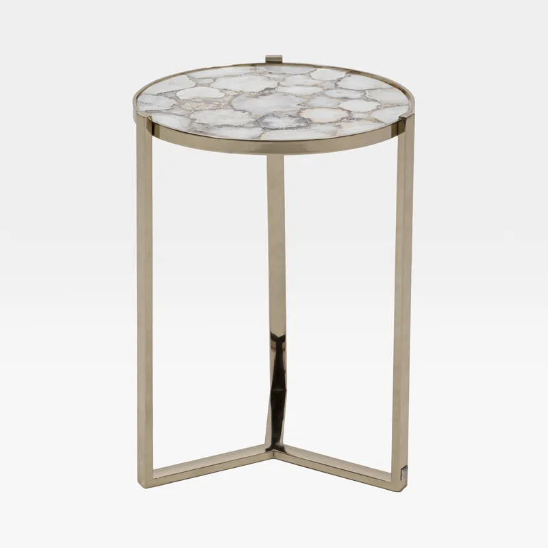 ODE side table white/gold - dia 40cm