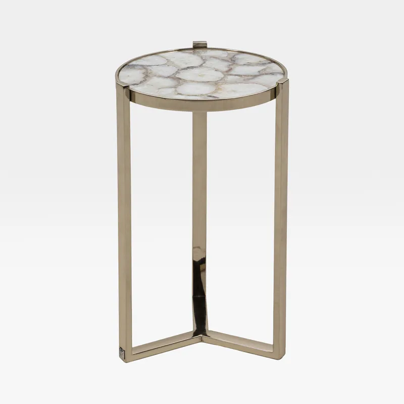 ODE side table white/gold - dia 30cm