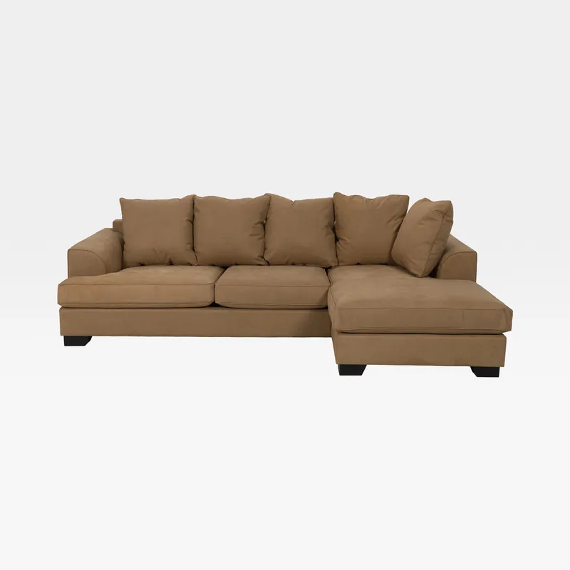 KINGSTON 2 seater sofa w/left chaise m/fbr l.brn