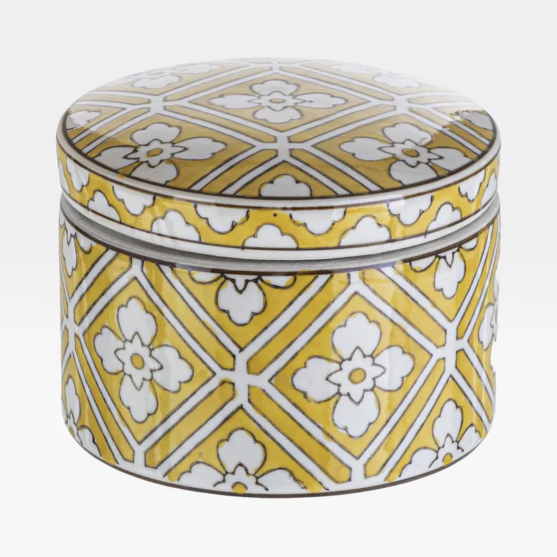 MIELE jar with lid yellow - H10cm