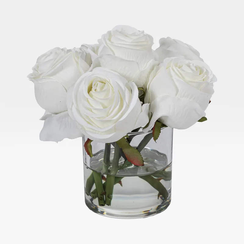 ROSE arrangement white - H19cm