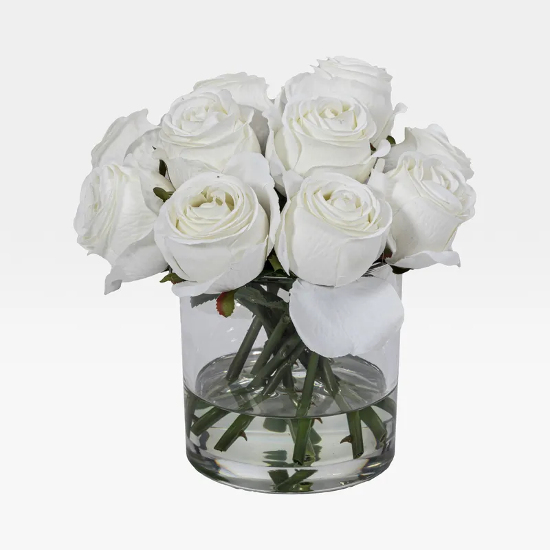 ROSE arrangement white - H27cm