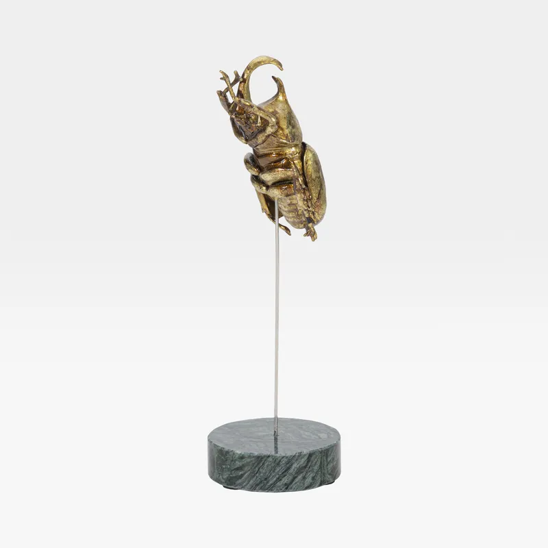 BEETLE II decoration gold/green - H22cm