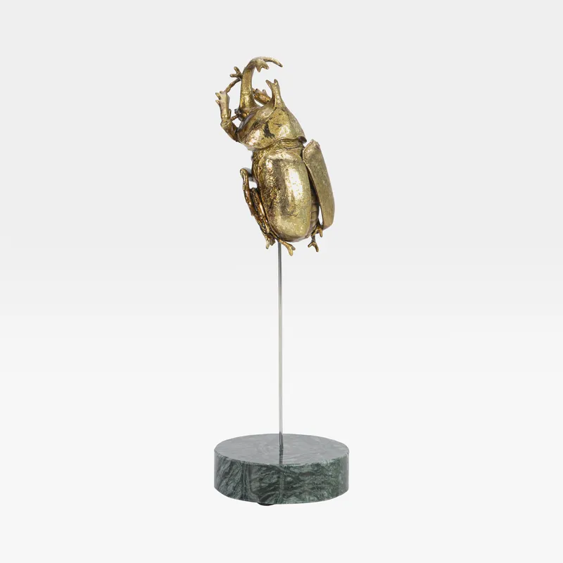 BEETLE II decoration gold/green - H22cm