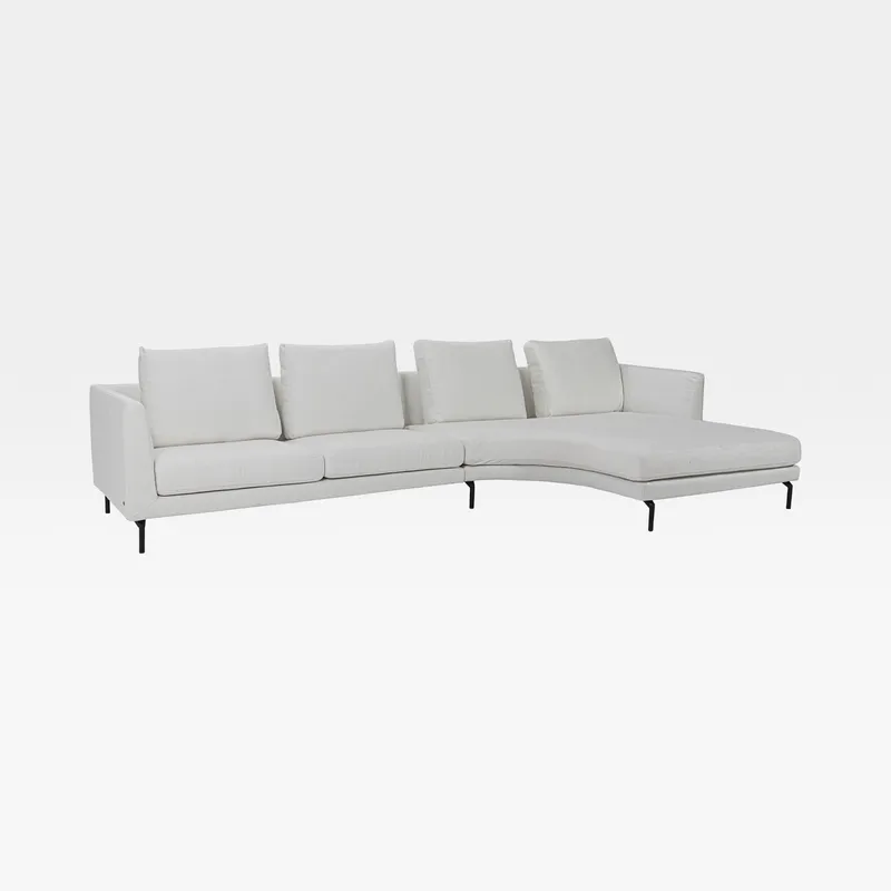 FRANCIS 2 seater sofa with right chaise white