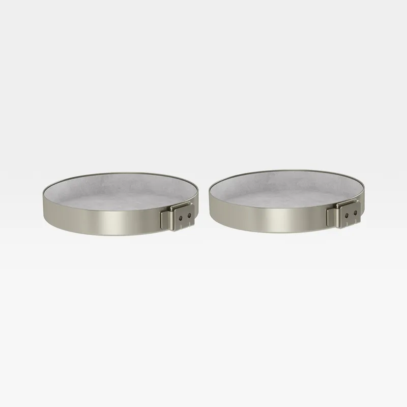 PERCH wall shelf nickel set of 2 - 16x15cm