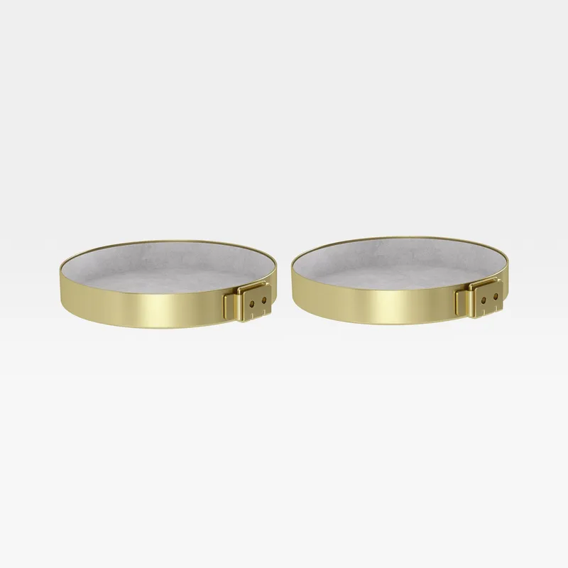 PERCH wall shelf brass set of 2 - 16x15cm