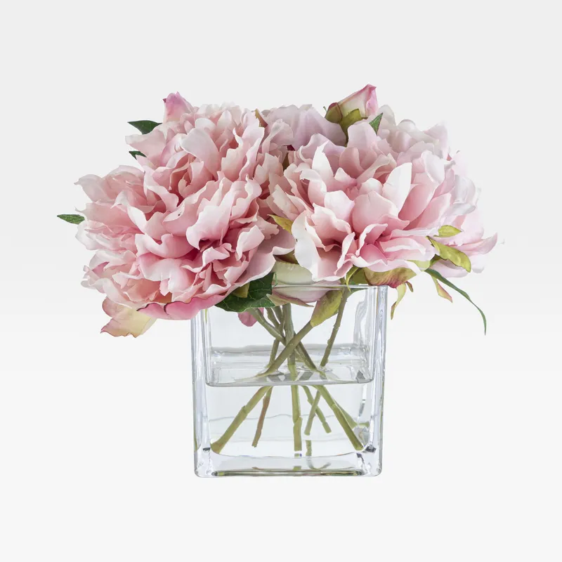 PEONY arrangement pink - H20cm