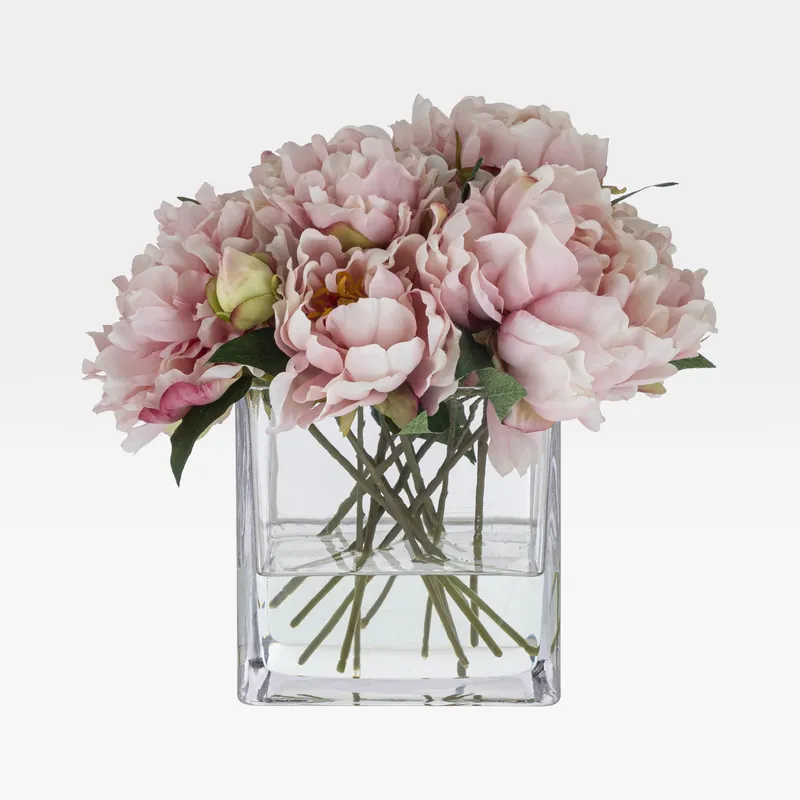 PEONY arrangement pink - H30cm