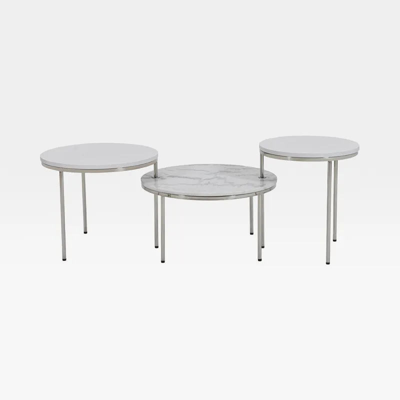 JULIAN coffee table white set of 3