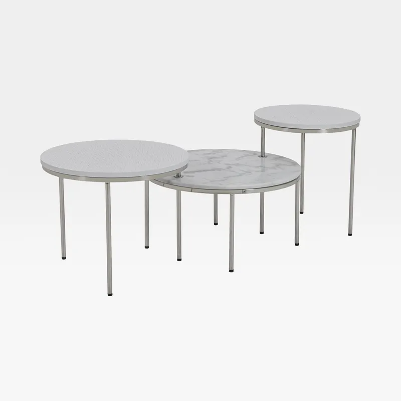 JULIAN coffee table white set of 3