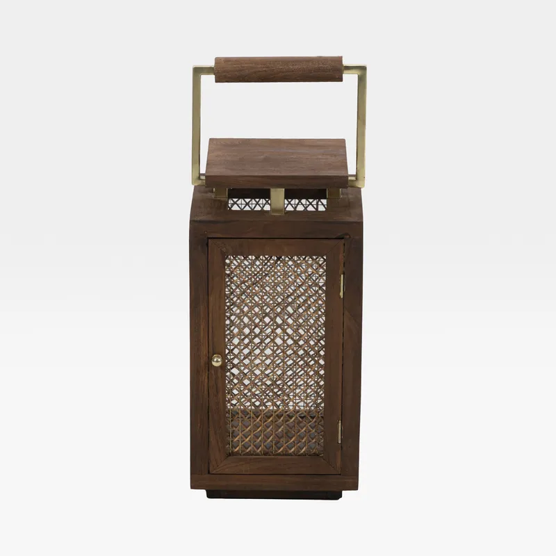 CANE lantern brass - H50cm