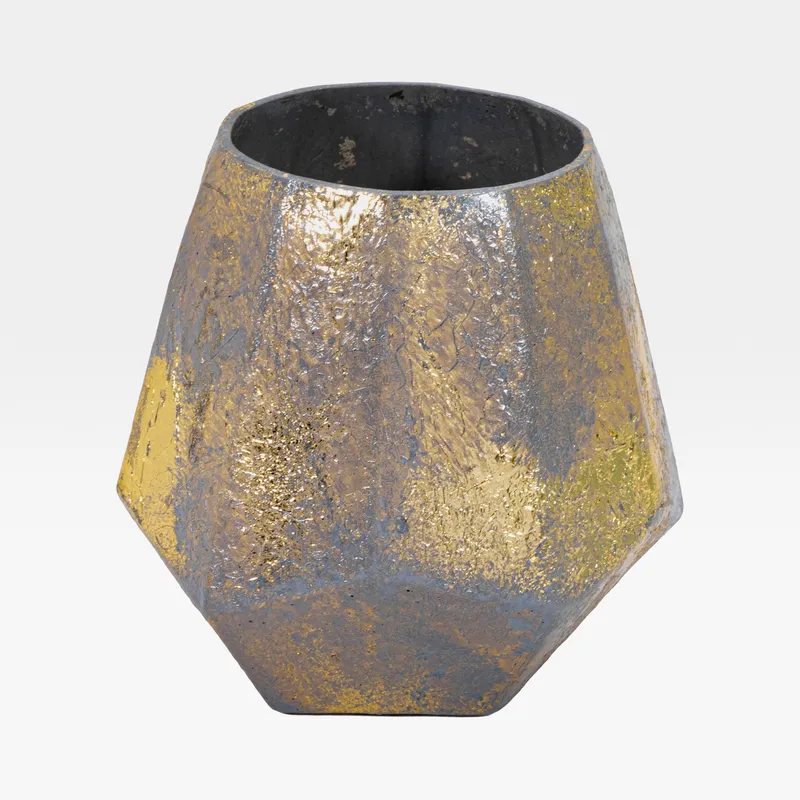 VEERA tea light holder gold - H13cm