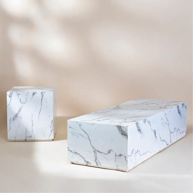 ALABASTER side table white - 50x50cm