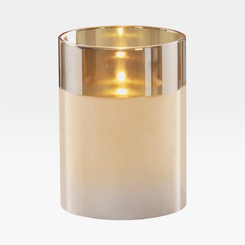 GLIMMER flameless candle gold - 8x10cm