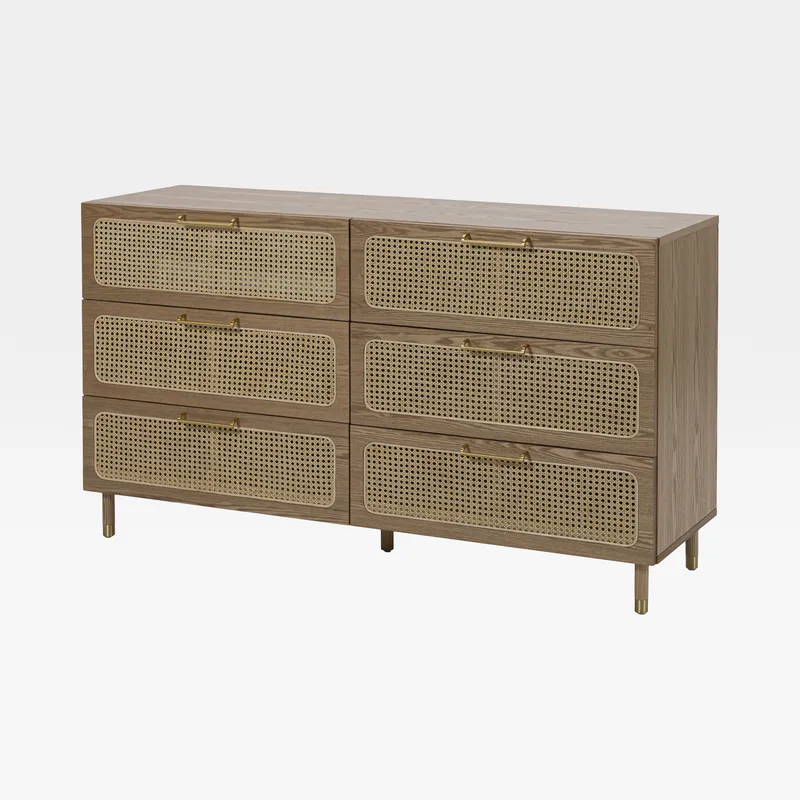 AMALFI chest of 6 drawers natural