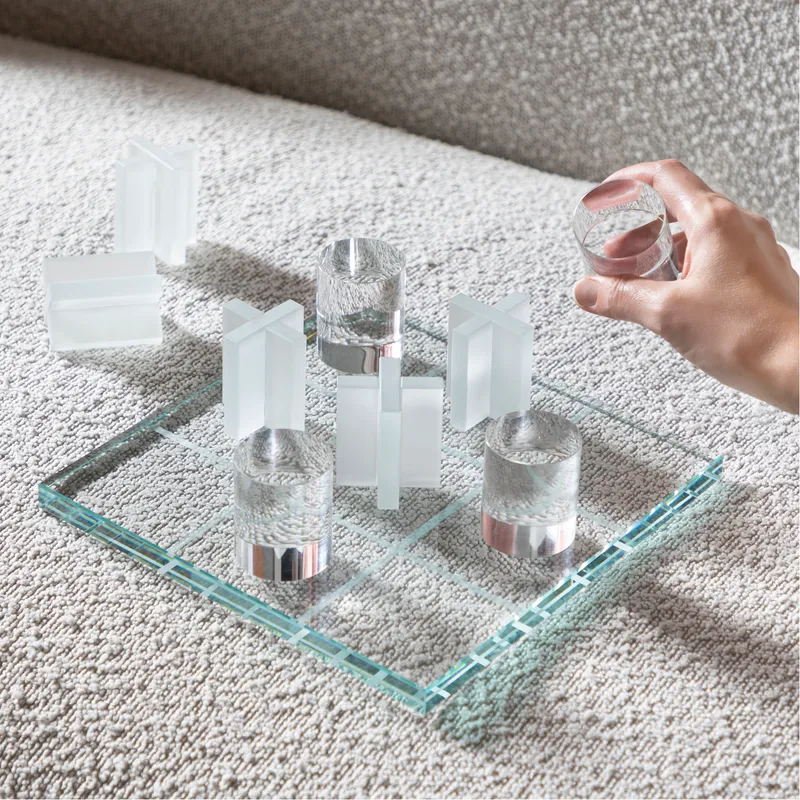 TIC TAC TOE game white/clear - 23x23cm