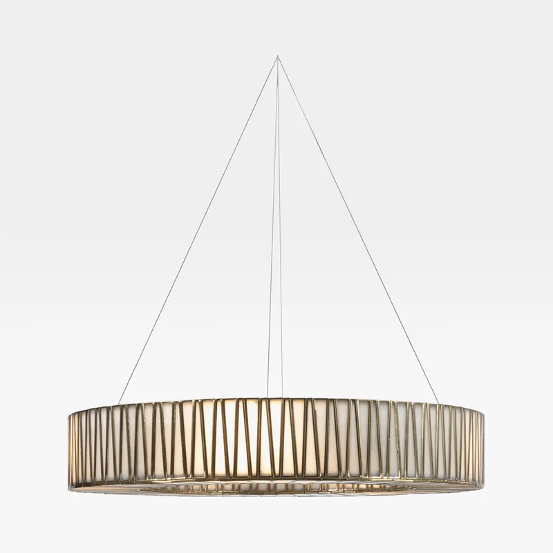 KRISTINE chandelier white/brass - dia 75cm