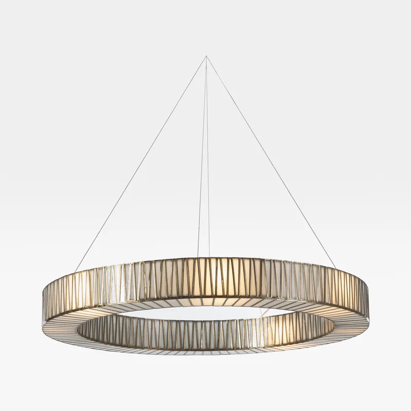 KRISTINE chandelier white/brass - dia 120cm