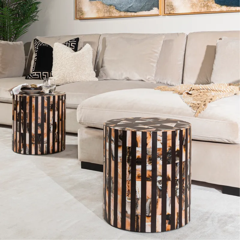 SAMODE stool brown/black - dia 36cm