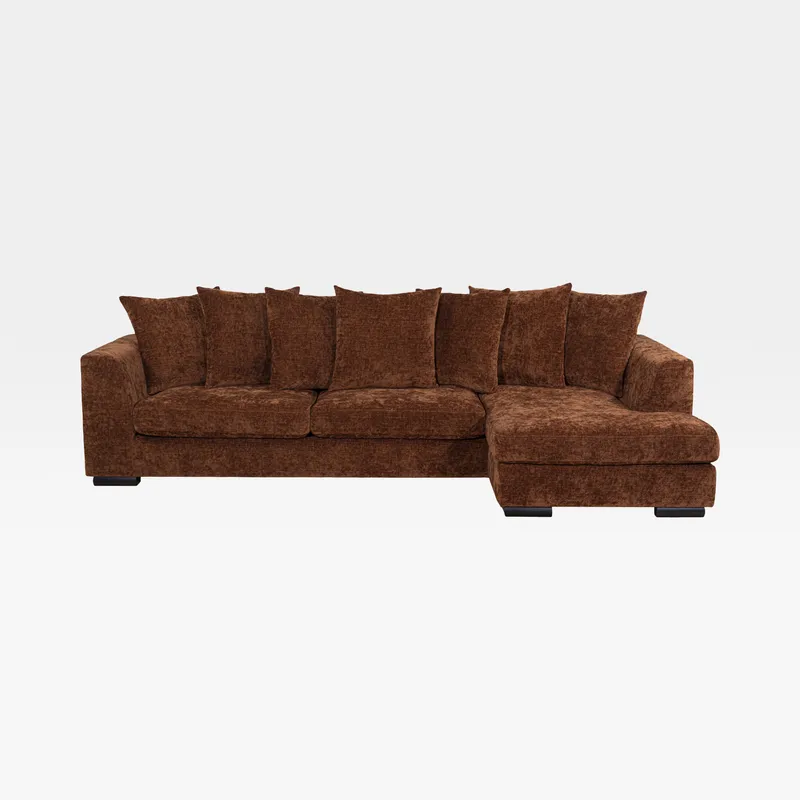 PASO 2 seater sofa with right chaise brown