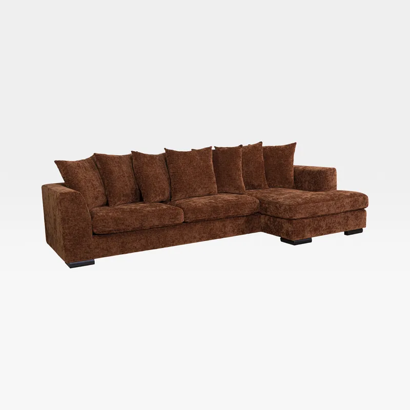 PASO 2 seater sofa with right chaise brown