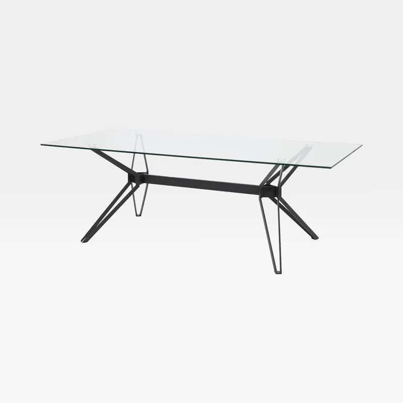TEXAS dining table clear/black - 220x100cm