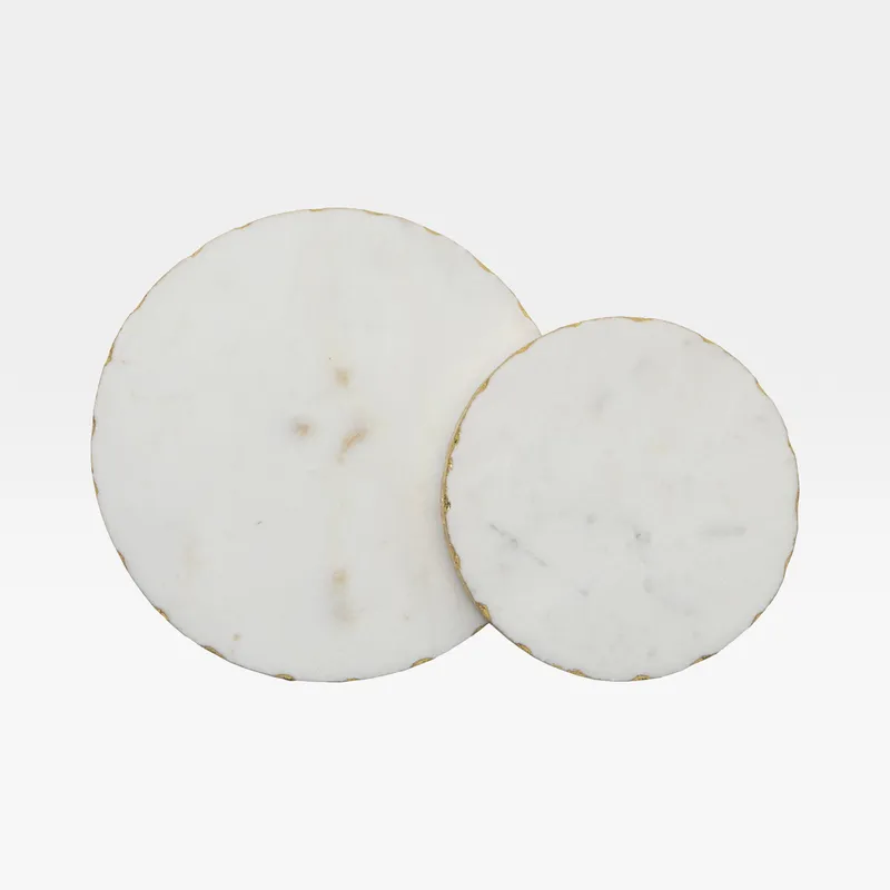MARBLE trivet white/gold set of 2