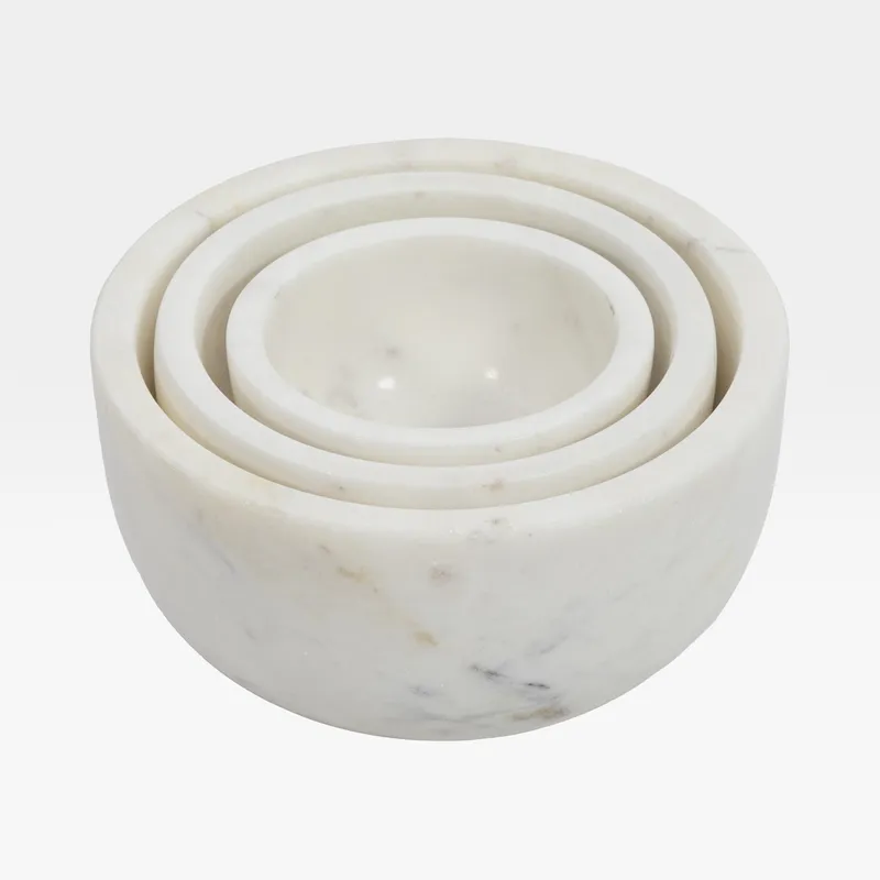 MARBLE bowl white set of 3