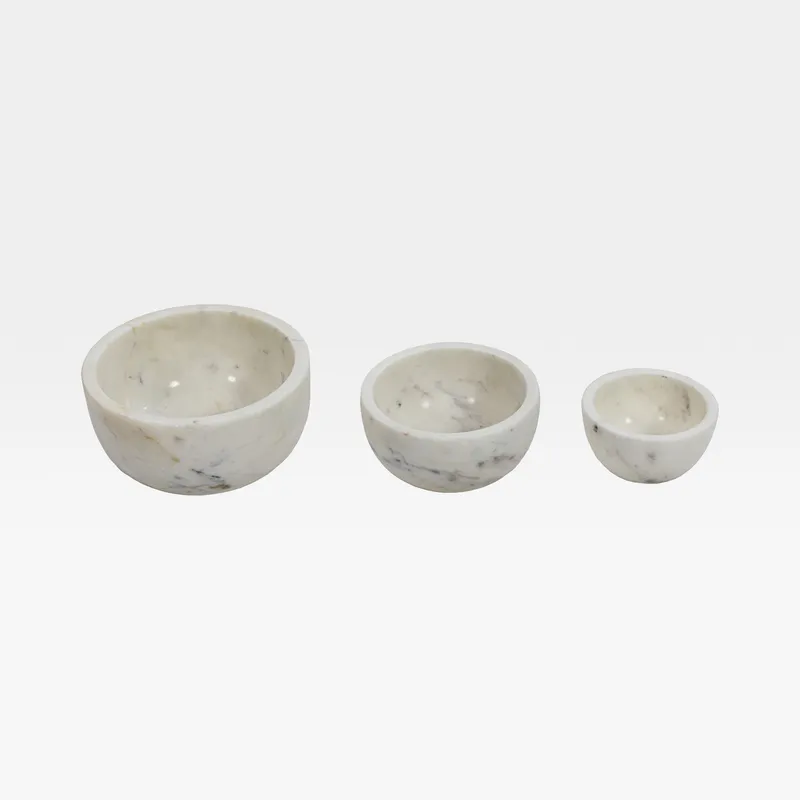 MARBLE bowl white set of 3